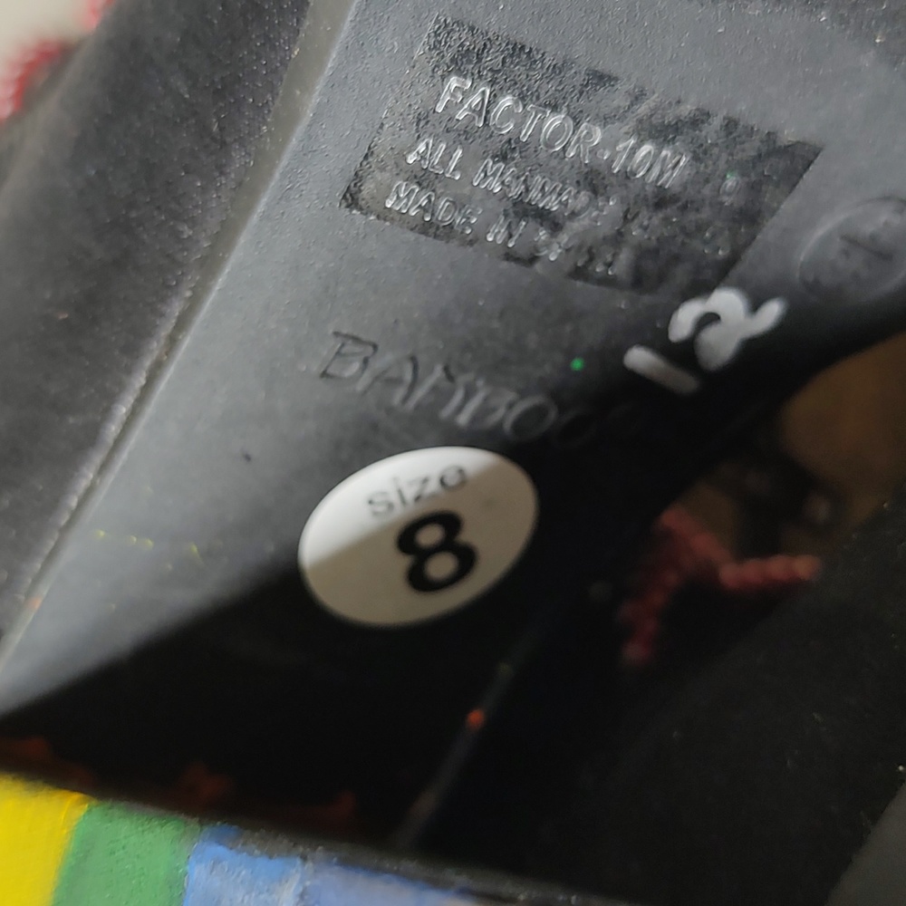 Upcycled! Fun Painted Rainbow Heel Chunky Vegan Booties Size 8 - Picture 7 of 14